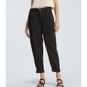 Everlane The Tencel Relaxed Chino Pant 0 Tapered Butter Soft Black NWT B23